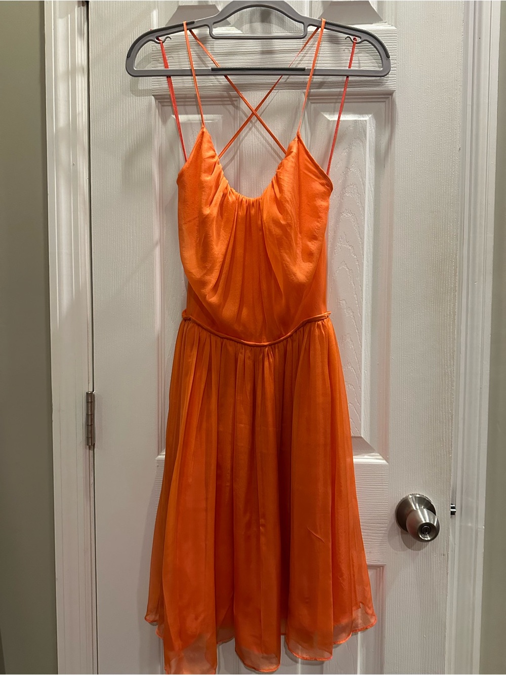 Halston Heritage Pink-Orange Strappy Ballerina Dress